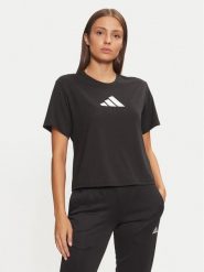 Adidas Koszulka techniczna Train Essentials Big Logo JG8614 Czarny Regular Fit. Czarne t-shirty sportowe adidas, s, bez wzorów, z syntetyku, bez ramiączek, na fitness i siłownię. Za 79.99 zł.
