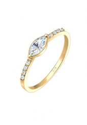 Elli Damski zaręczynowy eleganckie z kryształami w srebrze próby 925 Sterling Silver pozłacany Pierścionki 1 ct. Szare pierścionki Elli, pozłacane. Za 283.99 zł.