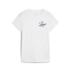 Damska koszulka ESS SCRIPT PUMA White. Białe t-shirty sportowe Puma, s, bez wzorów, bez ramiączek. Za 77.99 zł.