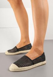 Czarne Siateczkowe Espadryle Ozdobione Plecionką Telovianna. Czarne espadryle Born2be, bez wzorów, z jeansu, bez obcasa. W wyprzedaży za 72.24 zł.