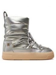 Tommy Hilfiger Śniegowce FW0FW08442 Srebrny. Szare śniegowce Tommy Hilfiger, bez wzorów, ze skóry, bez zapięcia. Za 749.99 zł.