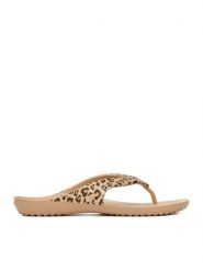 Crocs Japonki KADEE II LEOPARD FLIP W 206398-98R Beżowy. Brązowe japonki Crocs, bez wzorów, z tworzywa sztucznego. Za 129.99 zł.