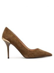 LOVE MOSCHINO Szpilki JA10459G1PJA0218 Czarny. Czarne szpilki Love Moschino, bez wzorów, ze skóry, bez obcasa, na szpilce, bez zapięcia. Za 949.99 zł.