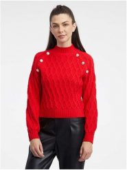 Orsay Sweter w kolorze czerwonym rozmiar: M. Czerwone swetry Orsay, m, bez wzorów, bez ramiączek. Za 158.47 zł.