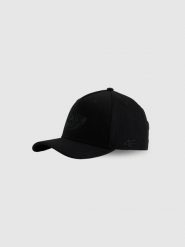 4F Czapka z daszkiem strapback uniseks 4F x Drift Masters - czarna L/XL. Czarne czapki z daszkiem 4f, z aplikacjami, z bawełny, sportowe. Za 119.99 zł.