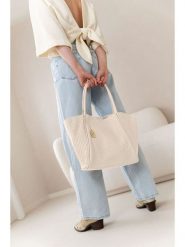 Anna Morellini Skórzany shopper bag "Magliana" w kolorze beżowym - 44 x 30 x 16 cm rozmiar: onesize. Brązowe shopper bag Anna Morellini, bez wzorów, z materiału, na ramię, bez dodatków. Za 382.99 zł.