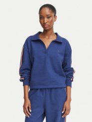 Tommy Hilfiger Bluza Rugby UW0UW06629 Niebieski Relaxed Fit. Niebieskie bluzy Tommy Hilfiger, xs, bez wzorów, z bawełny, bez ramiączek, bez kaptura. Za 329.99 zł.