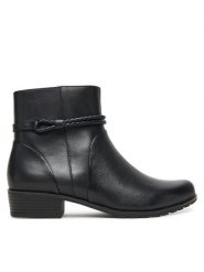 Caprice Botki 9-25404-45 Czarny. Czarne botki Caprice, bez wzorów, ze skóry, bez obcasa, na płaskiej podeszwie, bez zapięcia. Za 489.99 zł.