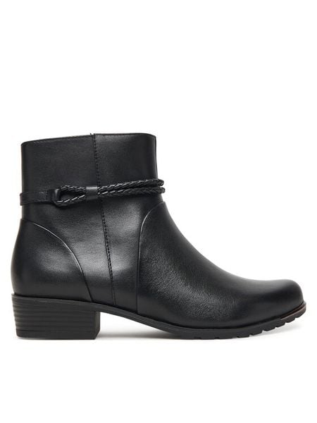 Caprice Botki 9-25404-45 Czarny. Czarne botki Caprice, bez wzorów, ze skóry, bez obcasa, na płaskiej podeszwie, bez zapięcia. Za 489.99 zł.
