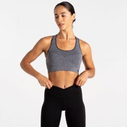 Biustonosz sportowy damski Don't Sweat It III Dare 2b. Szare biustonosze sportowe Dare 2b, bez wzorów, z elastanu, na fitness i siłownię. Za 69.99 zł.
