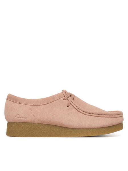 Clarks Półbuty WallabeeEVOSh 26186342 Różowy. Czerwone półbuty wsuwane Clarks, bez wzorów, ze skóry, bez obcasa, na płaskiej podeszwie. Za 289.99 zł.