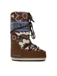 Moon Boot Śniegowce Mb Icon Flower 80D1402940 Brązowy. Brązowe śniegowce Moon Boot, bez wzorów, z materiału, bez zapięcia. Za 899.99 zł.