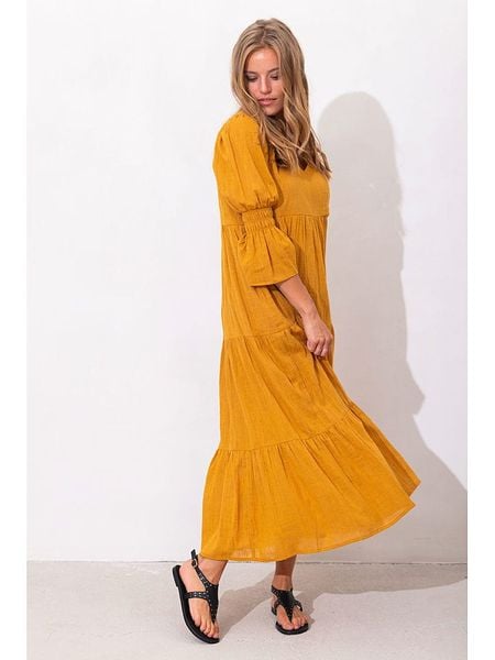 RUBY TUESDAY Sukienka "Imala" w kolorze jasnobrązowym rozmiar: 42. Brązowe sukienki RUBY TUESDAY, bez wzorów, z bawełny, bez kołnierzyka, bez ramiączek, maxi. Za 262.29 zł.