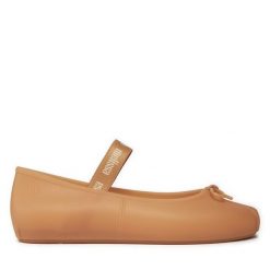 Baleriny Melissa. Brązowe baleriny Melissa, bez wzorów, bez obcasa, bez zapięcia. Za 349.99 zł.