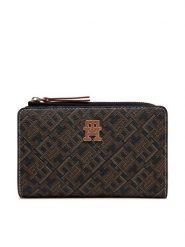 Tommy Hilfiger Duży Portfel Damski Th Monoplay Leather Med 7 Wallet AW0AW17417 Czarny. Czarne portfele Tommy Hilfiger, bez wzorów, ze skóry. Za 239.99 zł.