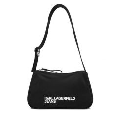 Torebka Karl Lagerfeld Jeans. Czarne torebki klasyczne Karl Lagerfeld Jeans, bez wzorów, z jeansu, klasyczne, bez dodatków. Za 509.99 zł.