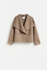 Kurtka handmade z wełną - brązowy. Brązowe kurtki Reserved, l, bez wzorów, z tkaniny, bez kaptura. Za 359.99 zł.