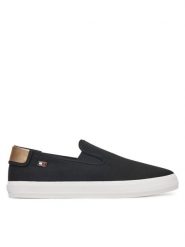 Tommy Hilfiger Tenisówki Vulc Canvas Slip-On Sneaker FW0FW08645 Czarny. Czarne trampki Tommy Hilfiger, bez wzorów, z materiału, bez zapięcia. Za 219.99 zł.