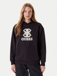 Guess Bluza V5YQ01 KCX22 Czarny Regular Fit. Czarne bluzy Guess, m, z aplikacjami, z syntetyku, bez kaptura. Za 399.99 zł.