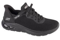 Buty sportowe Sneakersy damskie, Slip-Ins: Bobs Sport Unity. Czarne buty treningowe Skechers, bez wzorów, z materiału, przed kostkę, bez zapięcia, trekkingowe. Za 301.00 zł.