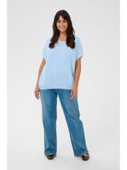 KAFFE curve Bluzka w kolorze błękitnym rozmiar: 44. Niebieskie bluzki KAFFE curve, bez wzorów, z wiskozy, bez kołnierzyka, bez ramiączek. Za 82.99 zł.