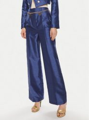Rinascimento Spodnie materiałowe CFC0117559003 Granatowy Wide Fit. Niebieskie spodnie materiałowe Rinascimento, bez wzorów, z materiału. Za 309.99 zł.