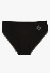 Czarne Bawełniane Majtki Figi Pillima. Czarne figi Born2be, bez wzorów, z bawełny. Za 4.99 zł.