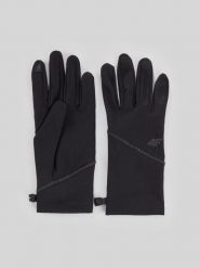 4F Rękawiczki dzianinowe Touch Screen uniseks - czarne M. Czarne rękawiczki 4f, bez wzorów, z dzianiny. Za 59.99 zł.