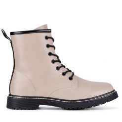 Botki JENNY. Brązowe botki Jenny, bez wzorów, bez obcasa, na płaskiej podeszwie, bez zapięcia. Za 127.99 zł.
