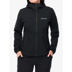 Kurtka softshell damska Columbia Heather Canyon II Hooded Softshell. Czarne kurtki przejściowe sportowe Columbia, bez wzorów, z softshellu, bez kaptura, trekkingowe. Za 456.69 zł.