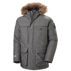 Parka Helly Hansen Nordsjo. Szare płaszcze Helly Hansen, na zimę, l, bez wzorów, z futra, eleganckie, bez kaptura. Za 1,456.60 zł.