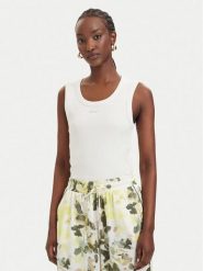 Liu Jo Sport Top TA6097 J4822 Kremowy Slim Fit. Białe topy sportowe Liu Jo Sport, xl, bez wzorów, z bawełny. Za 219.99 zł.