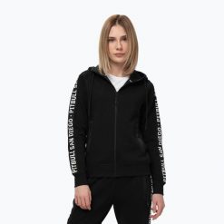 Bluza damska Pitbull Explory Tape Hooded Zip. Czarne bluzy PITBULL, m, bez wzorów, z bawełny, bez kaptura. Za 269.99 zł.