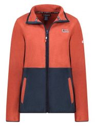 Geographical Norway Kurtka polarowa "Touki" w kolorze granatowo-pomarańczowym rozmiar: XL. Niebieskie kurtki Geographical Norway, xl, bez wzorów, z polaru, bez kaptura. Za 91.34 zł.