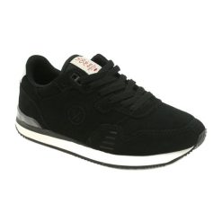 Sportowe damskie buty Cross Jeans czarne II2R4028C. Czarne buty treningowe bez wzorów, z jeansu, bez zapięcia. Za 104.10 zł.