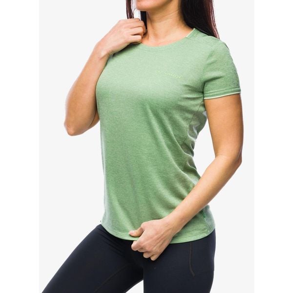Koszulka szybkoschnąca damska Vaude Essential T-Shirt. Zielone t-shirty sportowe Vaude, bez wzorów, bez ramiączek. Za 95.99 zł.