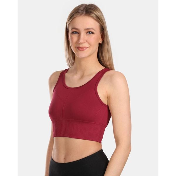 Damski bezszwowy crop top Kilpi LIARA-W. Czerwone biustonosze Kilpi, bez wzorów. Za 112.21 zł.