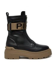 PINKO Botki Mia 13 SD0219P061 Czarny. Czarne botki Pinko, bez wzorów, ze skóry, bez obcasa, na płaskiej podeszwie, bez zapięcia. Za 1,399.00 zł.