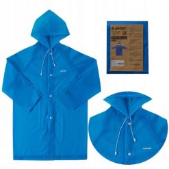 Płaszcz, peleryna przeciwdeszczowa dziecięca HI-TEC RAICOAT. Niebieskie płaszcze Hi-tec, bez wzorów, sportowe, bez kaptura. Za 24.99 zł.