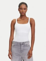 Hunkemöller Body 302039 Biały Slim Fit. Białe body i gorsety Hunkemöller, bez wzorów, z bawełny, bez ramiączek. Za 139.99 zł.
