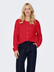 ONLY Kardigan w kolorze czerwonym rozmiar: S. Czerwone swetry ONLY, s, bez wzorów, bez ramiączek. Za 113.99 zł.