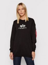 Alpha Industries Bluza Basic 128053 Czarny Oversize. Czarne bluzy Alpha Industries, s, bez wzorów, z bawełny, bez kaptura. Za 359.99 zł.