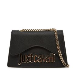 Torebka Just Cavalli. Czarne kopertówki Just Cavalli, bez wzorów, wizytowe, bez dodatków. Za 559.99 zł.