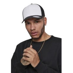 Dwukolorowa Siatkowa Czapka Z Daszkiem. Białe czapki z daszkiem FLEXFIT, bez wzorów. Za 77.99 zł.