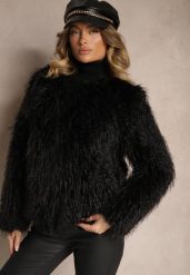 Czarna Kurtka Futerko z Wsuwanymi Kieszeniami Esalonia. Czarne kurtki Renee, m, bez wzorów, z futra, eleganckie, bez kaptura. W wyprzedaży za 244.99 zł.