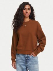 HUGO Bluza Delessa 50534344 Brązowy Regular Fit. Brązowe bluzy Hugo, xl, bez wzorów, z bawełny, bez ramiączek, bez kaptura. Za 359.99 zł.