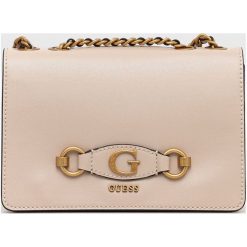 Guess torebka kolor beżowy. Brązowe listonoszki Guess, z aplikacjami, bez dodatków. Za 629.99 zł.