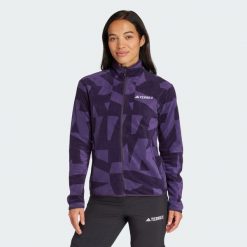 Bluza Terrex Multi Printed Full-Zip Fleece. Czarne bluzy bez kaptura adidas, xs, bez wzorów, z materiału, bez kaptura, trekkingowe. W wyprzedaży za 233.22 zł.
