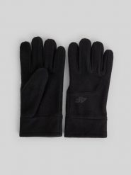 4F Rękawiczki polarowe Touch Screen uniseks - czarne M. Czarne rękawiczki 4f, bez wzorów, z materiału. Za 69.99 zł.