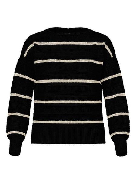 Vila Sweter w kolorze czarno-kremowym rozmiar: S. Brązowe swetry Vila, s, bez wzorów, ze splotem, bez ramiączek. Za 74.81 zł.